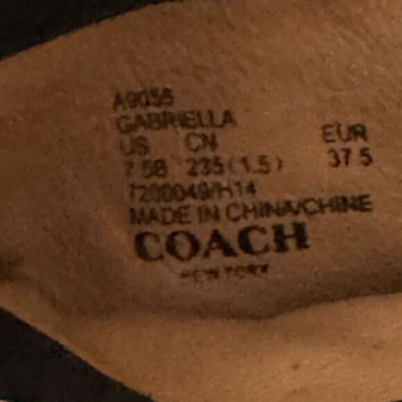 Coach Gabriella Boot 8 Black Natural Leather/Shearling Ankle Boots Sz 7.5 37.5 - Picture 7 of 11